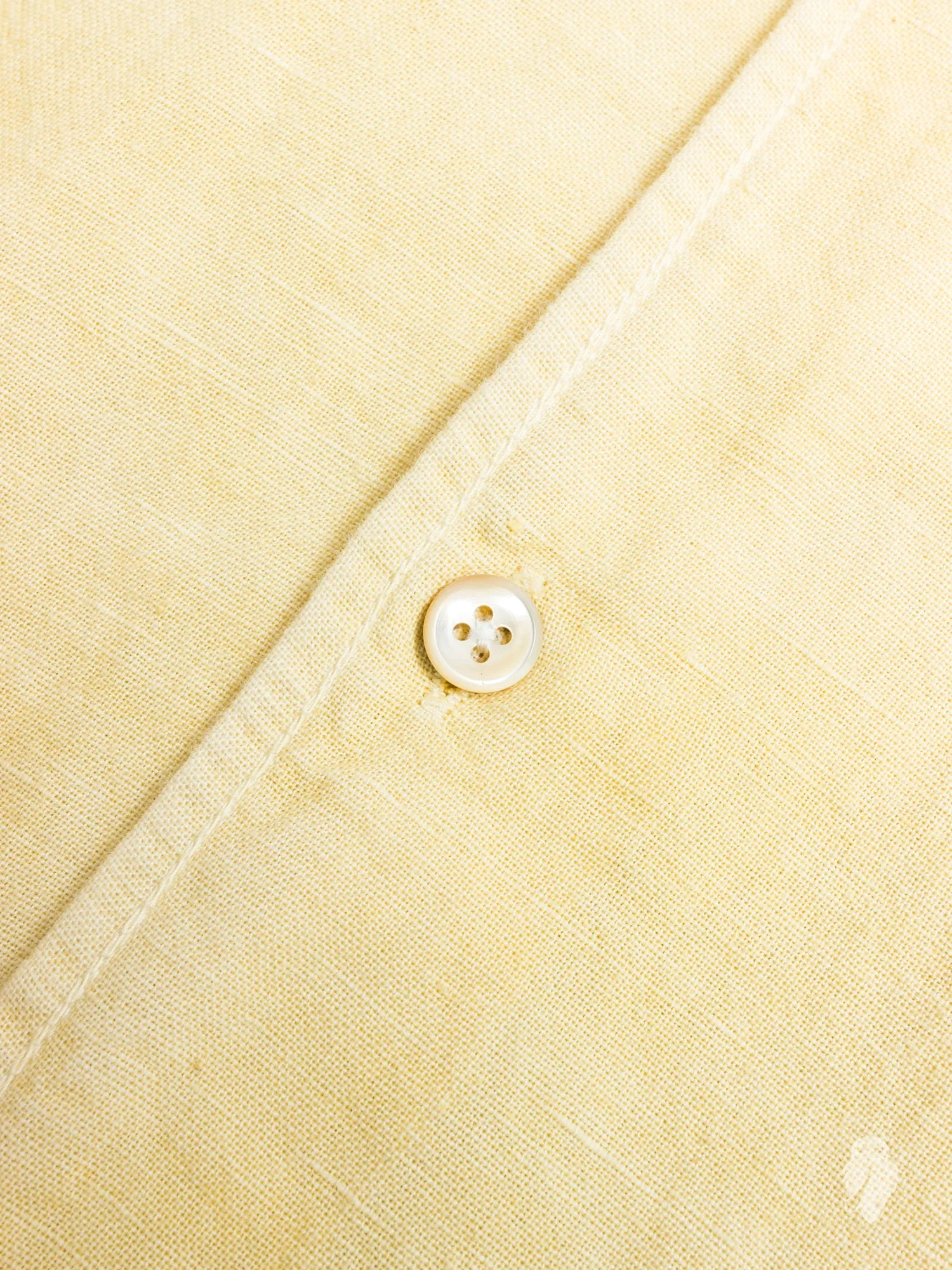 1950s Button Down Shirt in Fade Yellow Linen