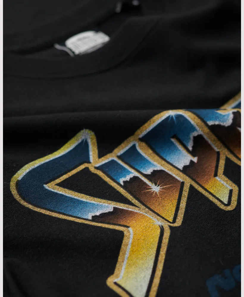 70'S Rock Graphic Band T-Shirt - Black