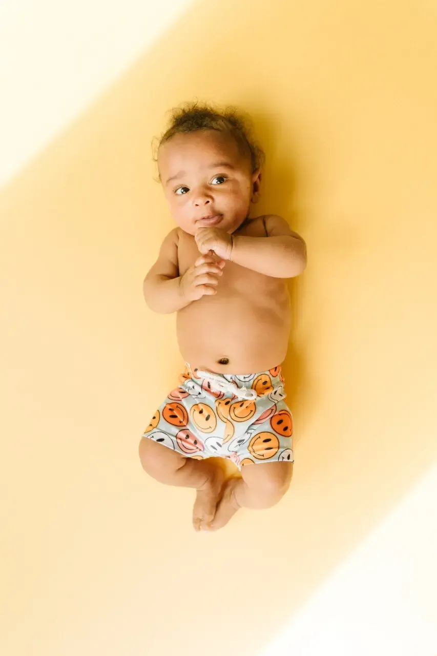 Colorful Smiley Swim Trunks