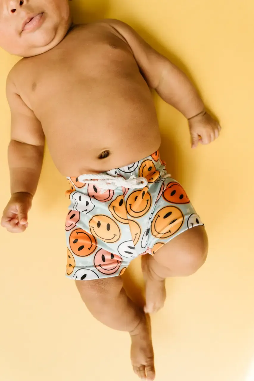 Colorful Smiley Swim Trunks