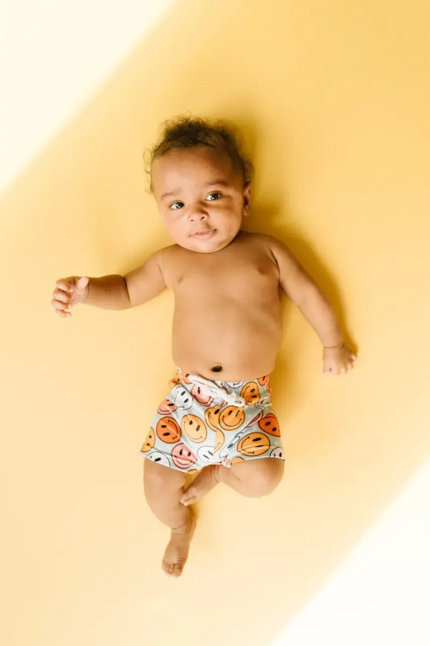Colorful Smiley Swim Trunks