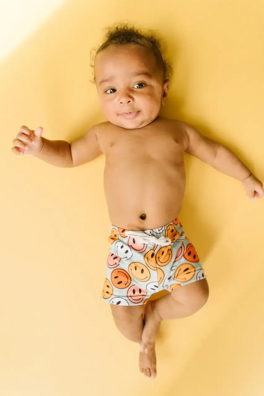 Colorful Smiley Swim Trunks