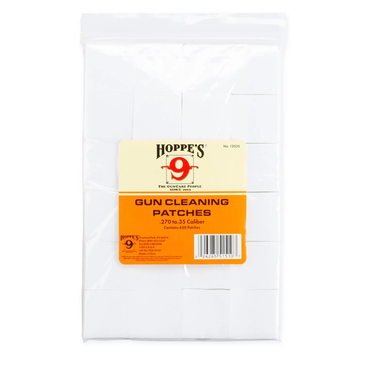 Hoppes Cleaning Patches Bigpack Caliber .270 - .35 Cotton White | Buy Hoppes Cleaning Patches Bigpack Caliber .270 - .35 Cotton White here | Outnorth