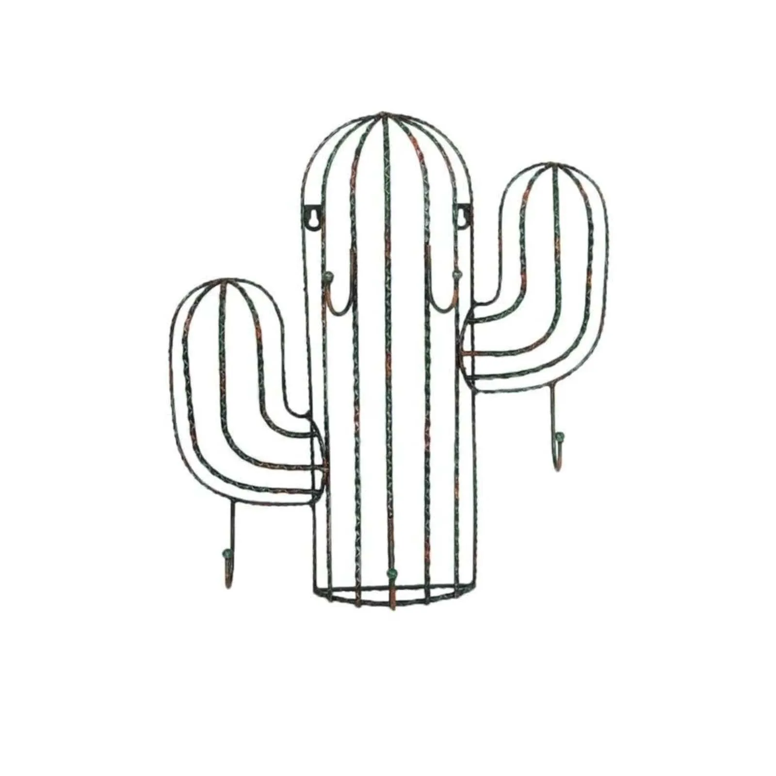 Saguaro Cactus Wall Hanging w/ Hooks