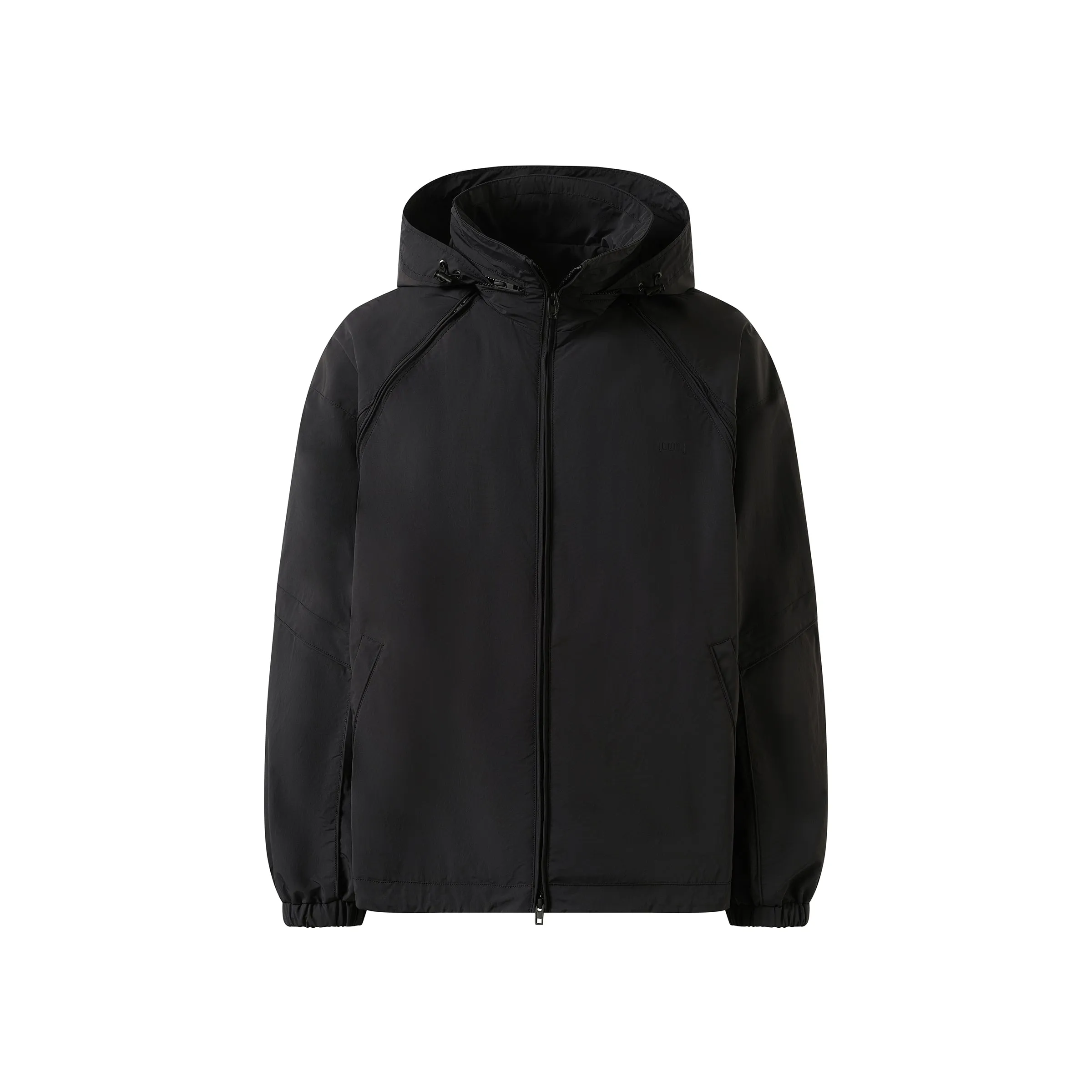 Sleeve Detachable Nylon Jumper in Black