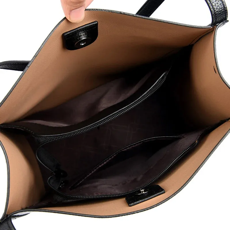 Soft PU Leather Tote Handbag