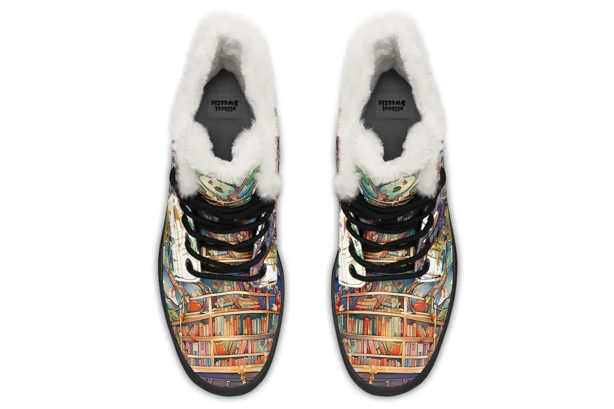 Tree Library Faux Fur Boots